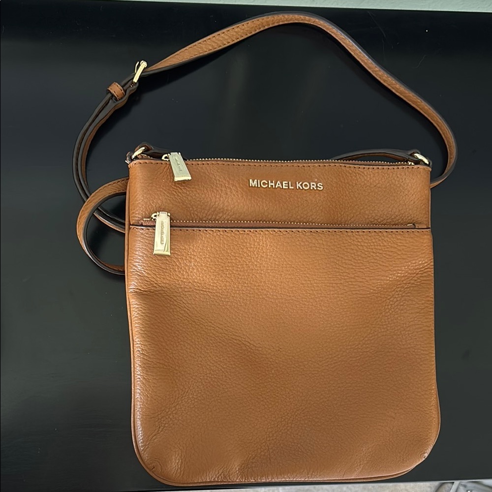 Michael Kors Tan Leather Crossbody with Gold Details